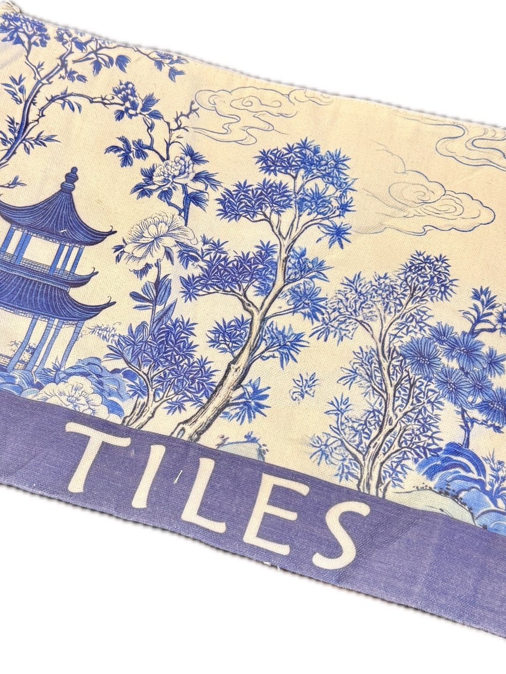 Mahjong 3 Piece Bag Travel Set - Tiles, Racks & Tote Bags in Blue and White NWOT - Picture 5 of 8